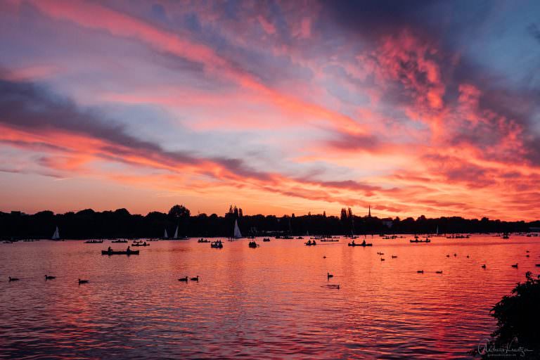 Außenalster im Abendlicht